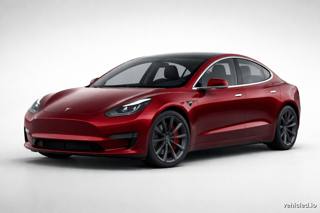 Tesla Model 3 in Midnight Cherry Red